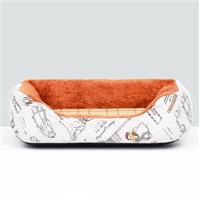 Лежанка для животных, двухсторонняя подушка, 45×30×15 см