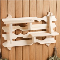 Полка для бани и сауны «Лира», 70×45 см, деревянная, настенная, «Добропаровъ»