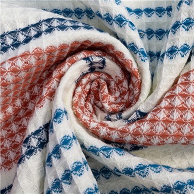 Полотенце вафельное банное «Этель» Waffle 70×140 см, 100% хлопок, 280 г/м², коричнево-голубое