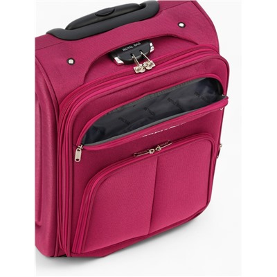 Чемодан на колёсах Royalbag маленький 46 л (S), на молнии, с увеличением, кодовый замок, 4 колеса, розовый