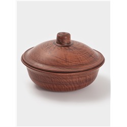 Форма для запекания с крышкой, 550 мл., 16×11 см, красная глина