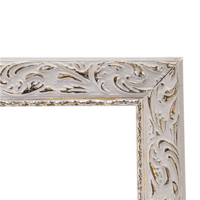 Рама для картин (зеркал) 50×70×4 см, дерево «Версаль», бело-золотая