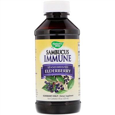 Nature's Way, Sambucus Immune, стандартизированная настойка с бузиной, 120 мл (4 жидких унции)