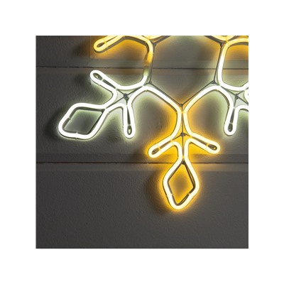 Неоновая фигура «Снежинка», 37 см, 288 LED, 12 В, 8 режимов, свечение белое/тёплое белое