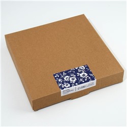 Тарелка плоская керамическая «Синие цветы», d=22.5 см