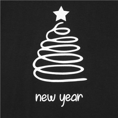 Футболка детская Let's go, новогодняя, чёрная, рост 140 см