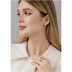 Кольцо двойное из серебра с позолотой и родированием 925 пробы К50140зр