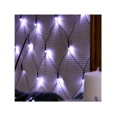 Гирлянда «Сеть» 2×2 м, IP20, тёмная нить, 224 LED, 8 режимов, 220 В, свечение белое