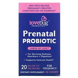 LoveBug Probiotics, пренатальный пробиотик, 20 млрд КОЕ, 30 капсул