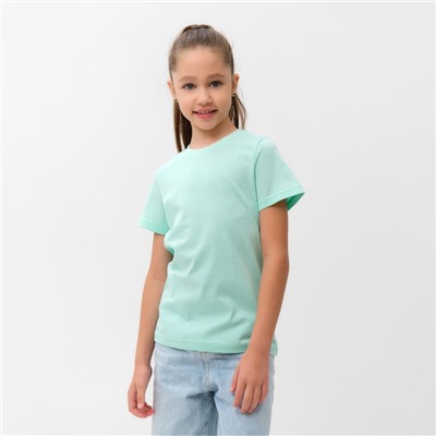 Футболка детская MINAKU: Basic Line, рост 128 см, бирюзовая