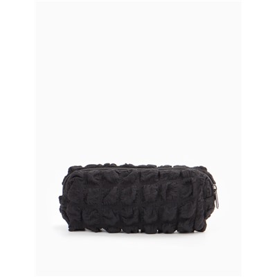 Косметичка на молнии женская, с подкладкой, для косметики, лекарств, чёрная