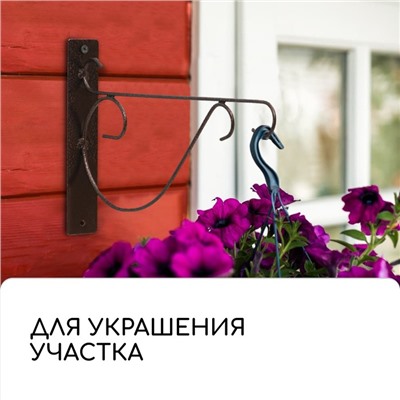 Кронштейн для кашпо, 30 см, металл, «Прут»