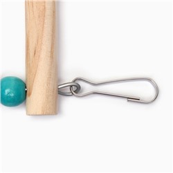 Игрушка для птиц «Лесенка с бусинами» 3 ступени, 23 см, микс цветов