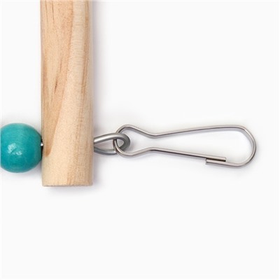 Игрушка для птиц «Лесенка с бусинами» 3 ступени, 23 см, микс цветов