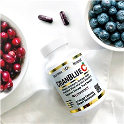 California Gold Nutrition, CranBlueC, клюква и голубика с витамином C, 60 растительных капсул