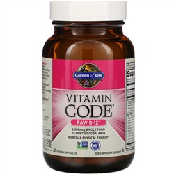 Garden of Life, Vitamin Code, RAW B12, 30 растительных капсул