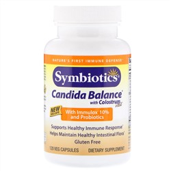 Symbiotics, Candida Balance с Colostrum Plus, 120 растительных капсул