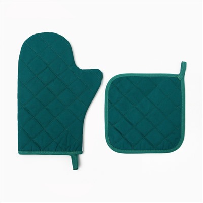 Набор кухонный «Этель» Sweet treat, варежка 20×28 см, прихватка 19×19 см,100% хлопок