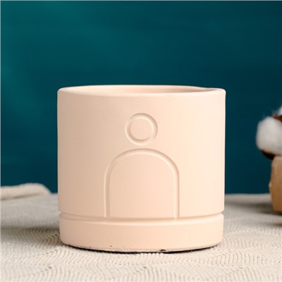 Декоративный горшок для цветов «Хедвиг», 10.5×10.5×9.7 см, керамический, бежевый