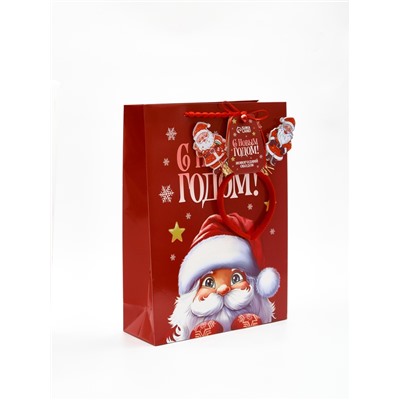 Пакет подарочный «Новогодняя сказка», с ободком, 31×11×40 см