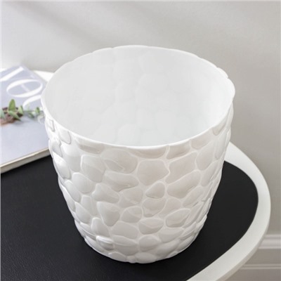 Горшок для цветов с поддоном IDEA «Камни», 4.8 л, пластик, белый