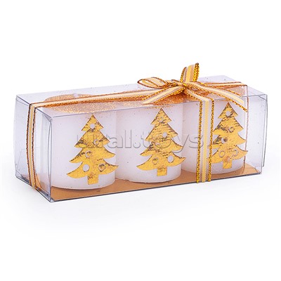 Набор свечей восковых "Золотая ёлочка" (3шт.)