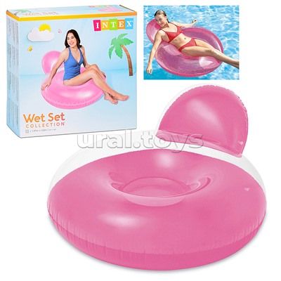 Шезлонг «Замороженный Неон» с подушкой, 137х122 см, МИКС 58889EU INTEX