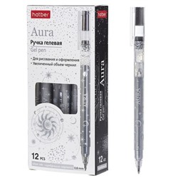 Ручка гелевая "Aura" 0.8 мм Серебро (091118) Хатбер
