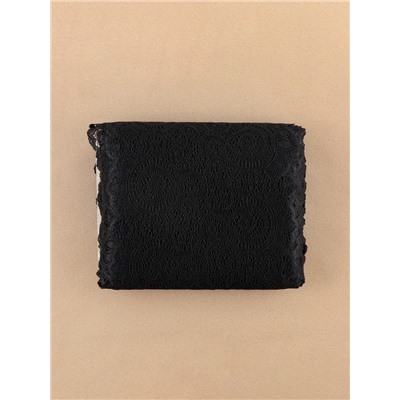 Кружевная эластичная ткань «Павлин», 180 мм, 23±1 м, чёрная