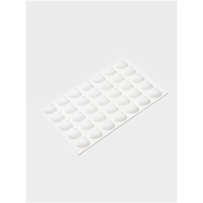 Форма для муссовых десертов и шоколада KONFINETTA «Сердца», силикон, 29.7×17.3×1.5 см, 35 ячеек (2.7×2.5 см), белая