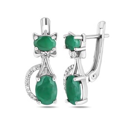 Серьги, изумруд берилл, SL-RIC112