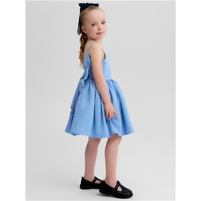 Платье нарядное для девочки MINAKU: Party Dress с бантом, голубой, рост 104-110 см