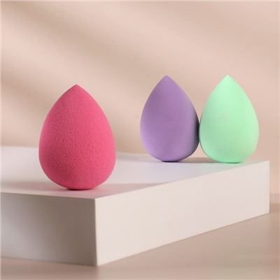 Спонж для макияжа «Капля», 6 × 4,5 см, цвет МИКС