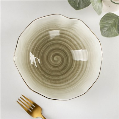 Салатник фарфоровый Доляна «Млечный путь», 700 мл, d=17.5 см, цвет серый