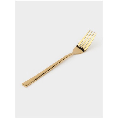 Вилка столовая Magistro Kolos min, длина 20 см, толщина 2.2 мм, нержавеющая сталь, золотистая