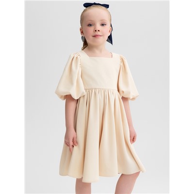 Платье нарядное для девочки MINAKU: Party Dress, бежевое, рост 98-104 см