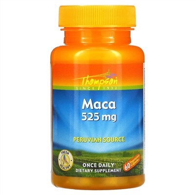 Thompson, Мака, 525 мг, 60 вегетарианских капсул