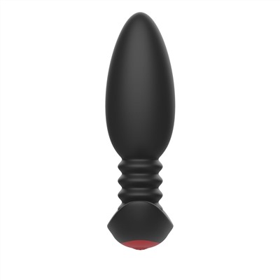 Черная анальная вибропробка Anal Vibrator с пультом ДУ - 13,5 см.