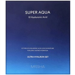 Missha, Super Aqua Ultra Hyalron, набор для увлажнения кожи, 4 продукта