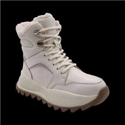 Ботинки на меху В127 бежевые п/п