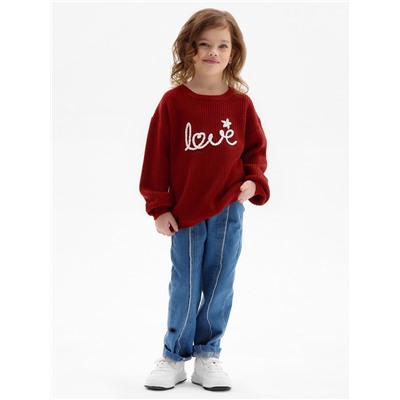 Джемпер детский KAFTAN Love, размер 30 (98-104 см), красный