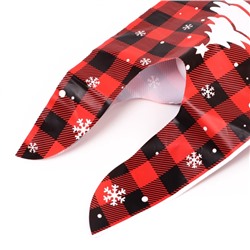 Пакет полиэтиленовый подарочный новогодний, с ушками «Клетка красная», МИКС, 13×23 см