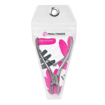 Frau Finger Кусачки педикюрные для ногтей / Classic FN-215DP, матовые, ручная заточка, 12 см