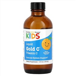 California Gold Nutrition, витамин C в жидкой форме для детей, класса USP, со вкусом терпкого апельсина, 118 мл (4 жидк. унции)