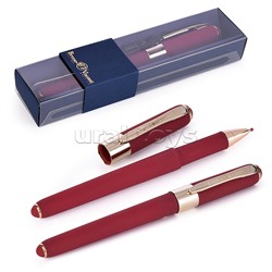 Ручка в футляре "Monaco" шариковая 0.5 мм, синяя (бордовый корпус, синяя коробка)