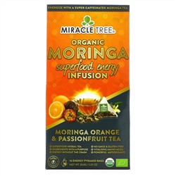 Miracle Tree, Organic Moringa Superfood Energy Infusion, Moringa Orange & Passionfruit Tea, 1.01 oz (28.8 g)
