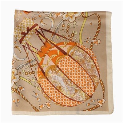 Платок женский MINAKU, размер 70×70 см, оранжевый, бежевый