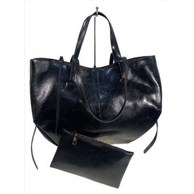 Женская сумка из натуральной кожи, цвет черный