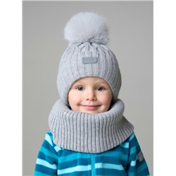 Комплект детский трикотажный для мальчиков: шапка, снуд