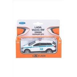 Игрушка модель машины 1:34-39 LADA VESTA SW CROSS полиция ДПС WELLY, 267380